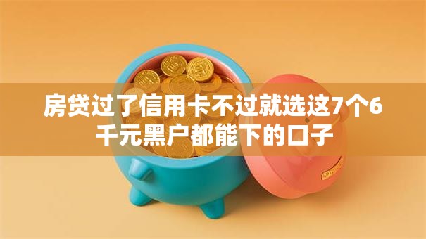 房贷过了信用卡不过就选这7个6千元黑户都能下的口子