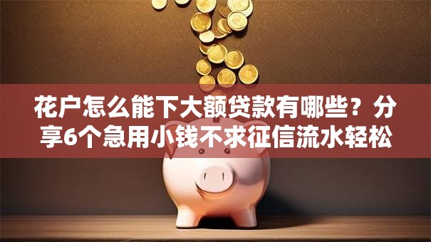 花户怎么能下大额贷款有哪些？分享6个急用小钱不求征信流水轻松贷的口子