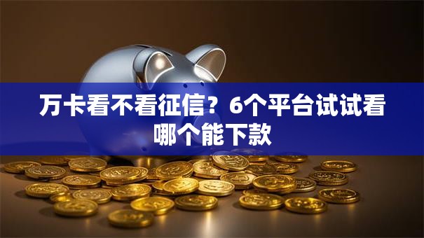 万卡看不看征信？6个平台试试看哪个能下款