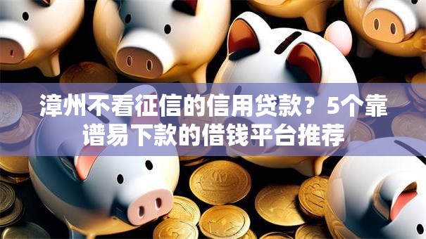 漳州不看征信的信用贷款？5个靠谱易下款的借钱平台推荐