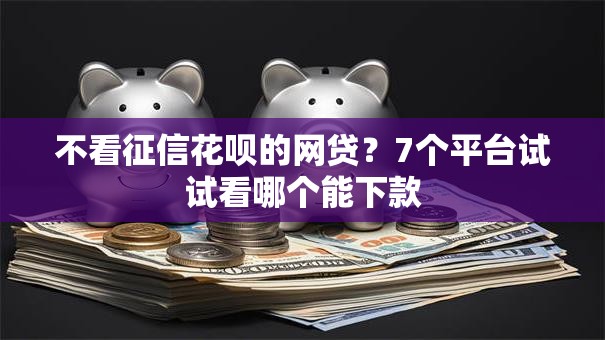 不看征信花呗的网贷？7个平台试试看哪个能下款