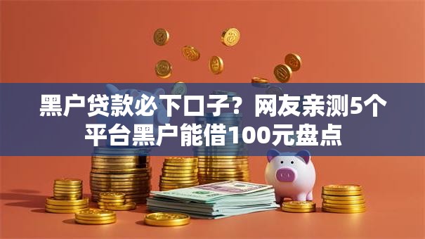 黑户贷款必下口子？网友亲测5个平台黑户能借100元盘点