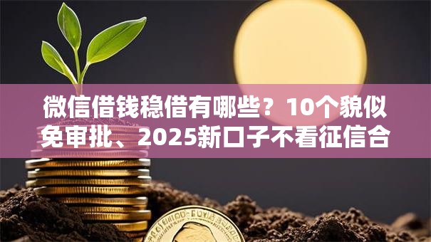 微信借钱稳借有哪些？10个貌似免审批、2025新口子不看征信合集