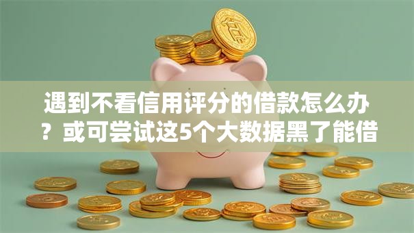 遇到不看信用评分的借款怎么办？或可尝试这5个大数据黑了能借款的平台