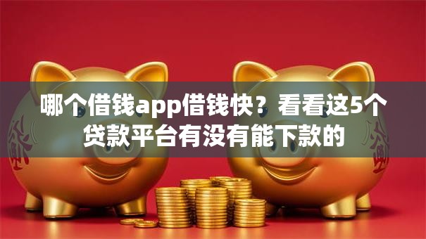 哪个借钱app借钱快？看看这5个贷款平台有没有能下款的