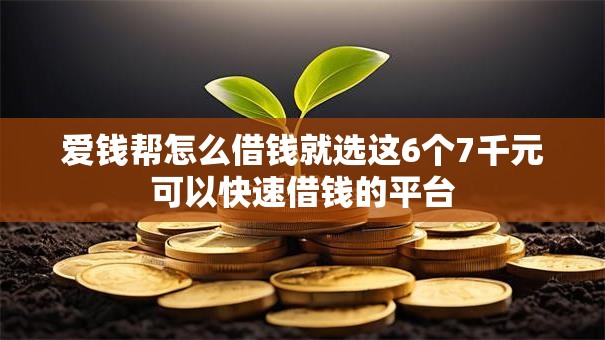 爱钱帮怎么借钱就选这6个7千元可以快速借钱的平台