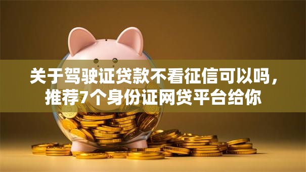 关于驾驶证贷款不看征信可以吗，推荐7个身份证网贷平台给你