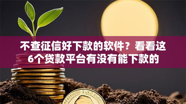 不查征信好下款的软件？看看这6个贷款平台有没有能下款的