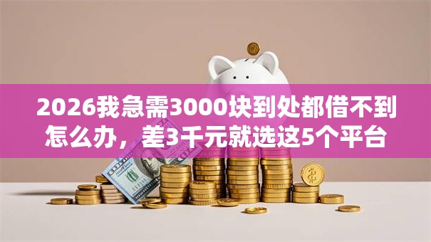 2026我急需3000块到处都借不到怎么办，差3千元就选这5个平台