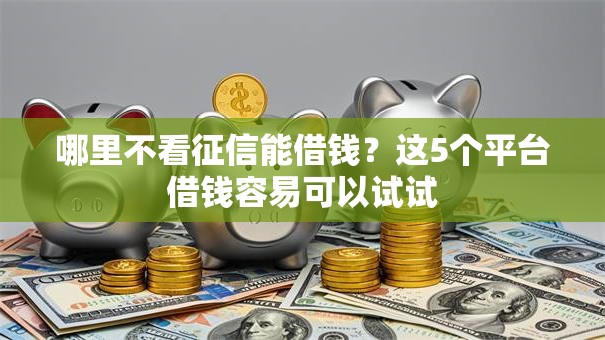 哪里不看征信能借钱？这5个平台借钱容易可以试试