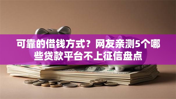 可靠的借钱方式？网友亲测5个哪些贷款平台不上征信盘点