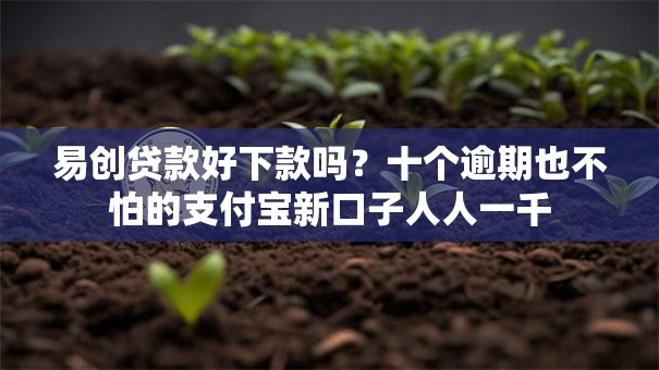 易创贷款好下款吗？十个逾期也不怕的支付宝新口子人人一千