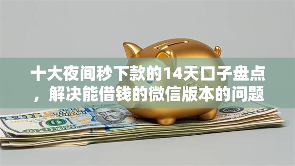 十大夜间秒下款的14天口子盘点，解决能借钱的微信版本的问题
