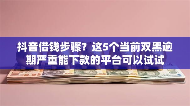 抖音借钱步骤？这5个当前双黑逾期严重能下款的平台可以试试