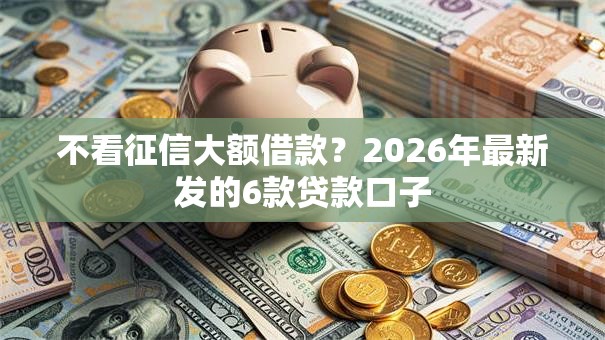 不看征信大额借款？2026年最新发的6款贷款口子