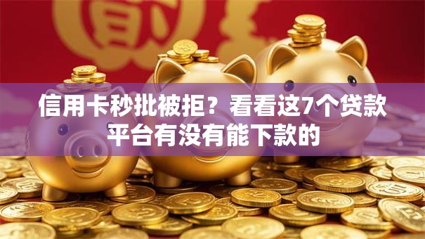 信用卡秒批被拒？看看这7个贷款平台有没有能下款的