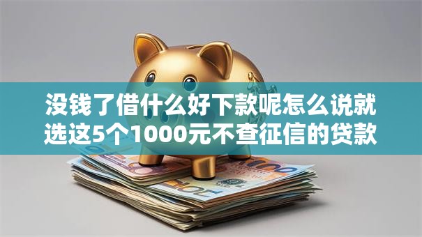 没钱了借什么好下款呢怎么说就选这5个1000元不查征信的贷款软件