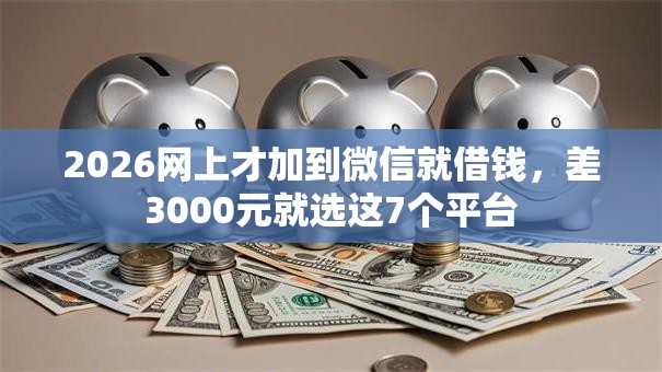 2026网上才加到微信就借钱，差3000元就选这7个平台