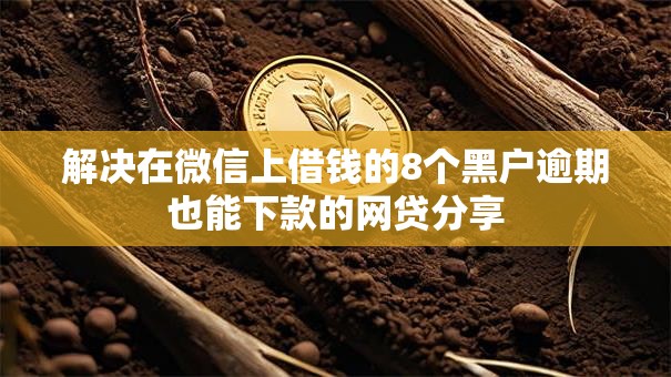 解决在微信上借钱的8个黑户逾期也能下款的网贷分享
