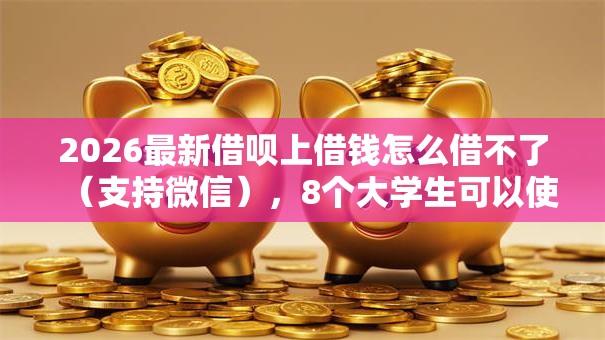 2026最新借呗上借钱怎么借不了（支持微信），8个大学生可以使用的平台无私分享