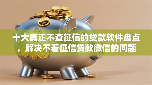 十大真正不查征信的贷款软件盘点，解决不看征信贷款微信的问题