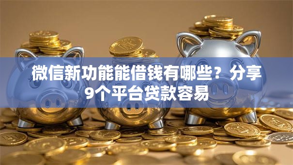 微信新功能能借钱有哪些？分享9个平台贷款容易
