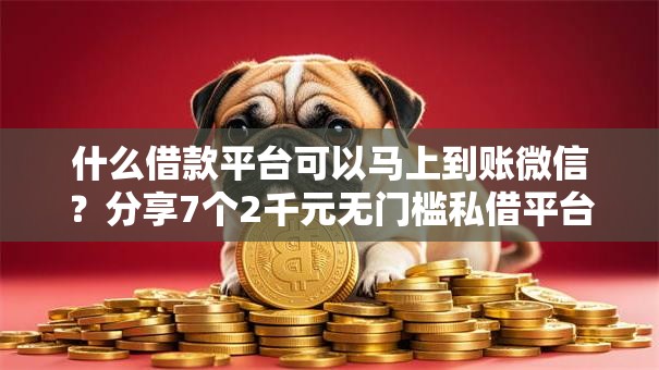 什么借款平台可以马上到账微信？分享7个2千元无门槛私借平台