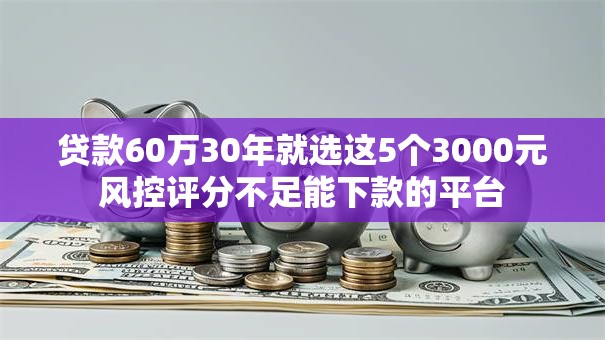 贷款60万30年就选这5个3000元风控评分不足能下款的平台