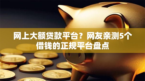 网上大额贷款平台？网友亲测5个借钱的正规平台盘点