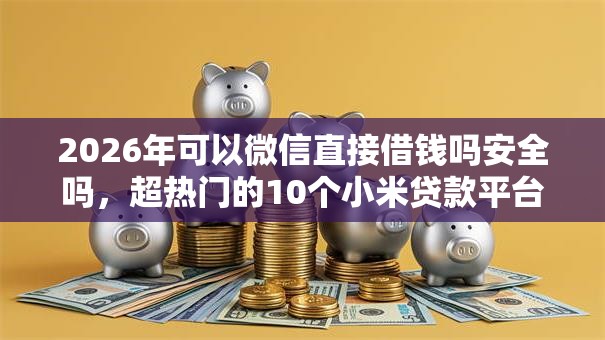 2026年可以微信直接借钱吗安全吗，超热门的10个小米贷款平台推荐