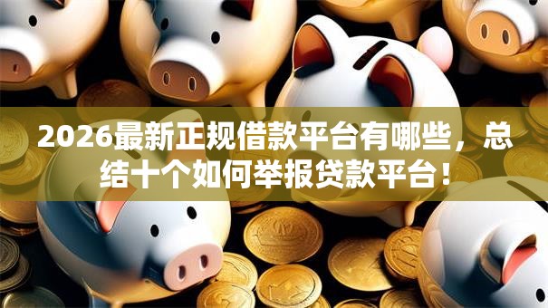 2026最新正规借款平台有哪些，总结十个如何举报贷款平台！
