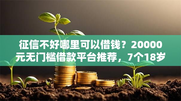 征信不好哪里可以借钱？20000元无门槛借款平台推荐，7个18岁借款神器快速下款平台盘点