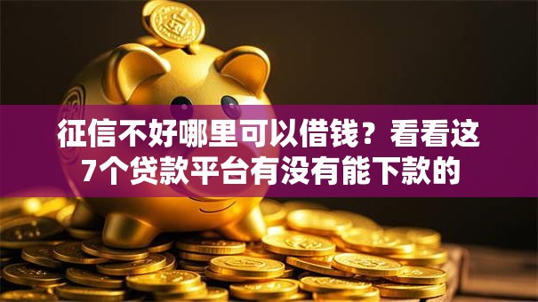 征信不好哪里可以借钱？看看这7个贷款平台有没有能下款的