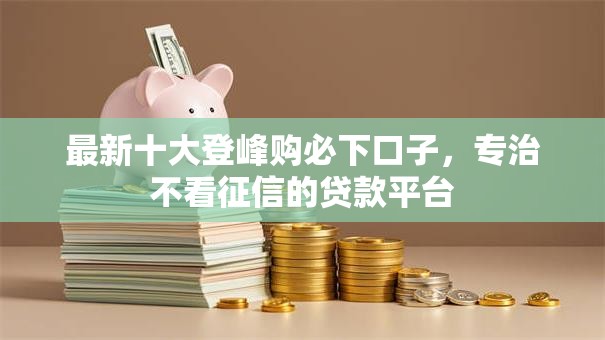 最新十大登峰购必下口子，专治不看征信的贷款平台