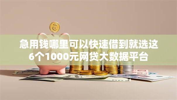 急用钱哪里可以快速借到就选这6个1000元网贷大数据平台