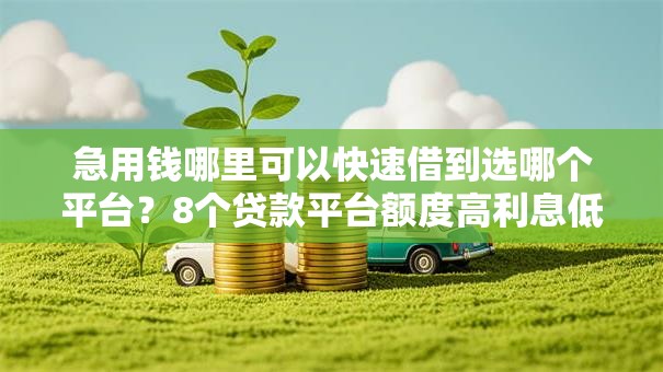 急用钱哪里可以快速借到选哪个平台？8个贷款平台额度高利息低推荐