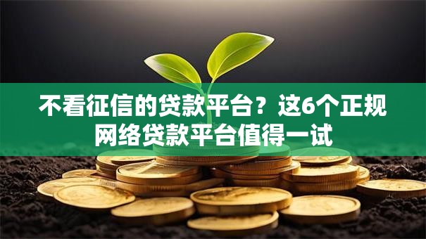 不看征信的贷款平台？这6个正规网络贷款平台值得一试