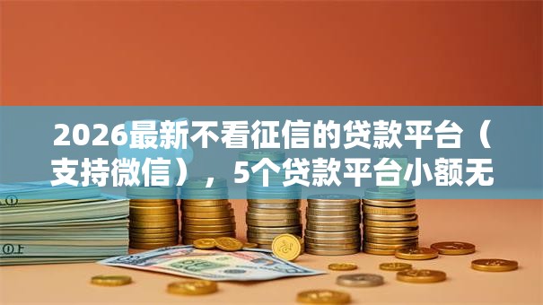 2026最新不看征信的贷款平台(支持微信),5个贷款平台小额无私分享 2026最新不看征信的贷款平台(支持微信),5个贷款平台小额无私分享