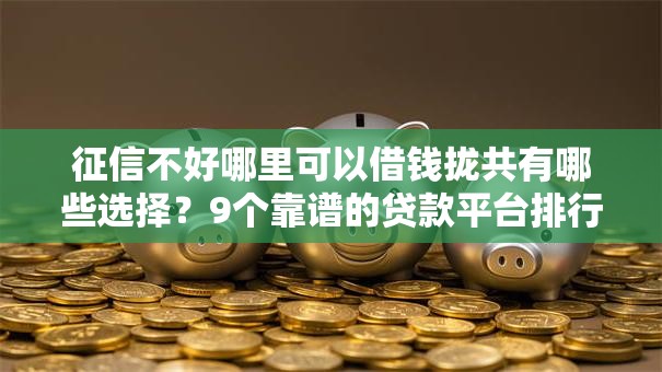 征信不好哪里可以借钱拢共有哪些选择？9个靠谱的贷款平台排行榜详解