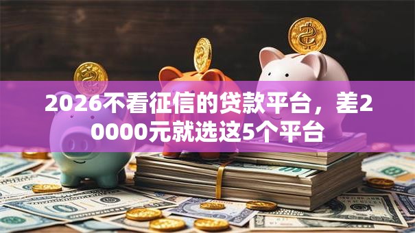 2026不看征信的贷款平台，差20000元就选这5个平台