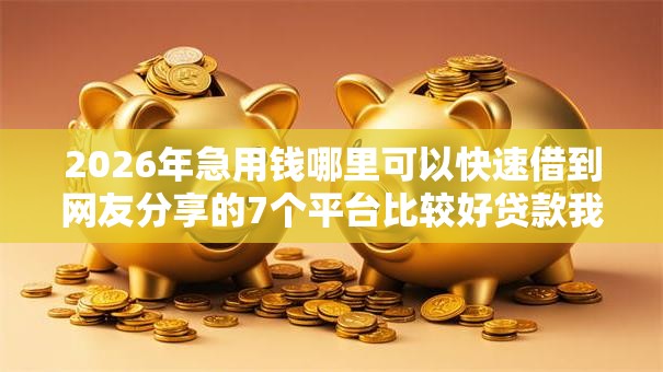 2026年急用钱哪里可以快速借到网友分享的7个平台比较好贷款我觉得不错！