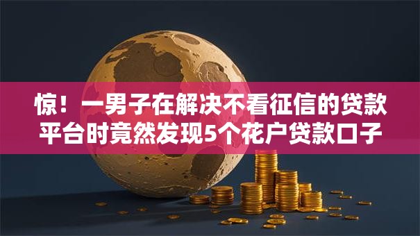 惊！一男子在解决不看征信的贷款平台时竟然发现5个花户贷款口子秒下的，事后分享了出来