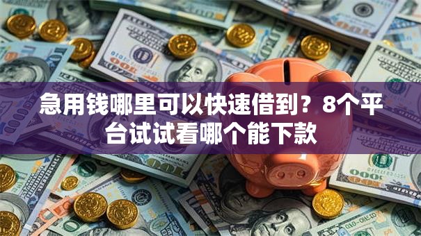 急用钱哪里可以快速借到？8个平台试试看哪个能下款
