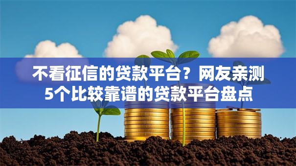 不看征信的贷款平台？网友亲测5个比较靠谱的贷款平台盘点