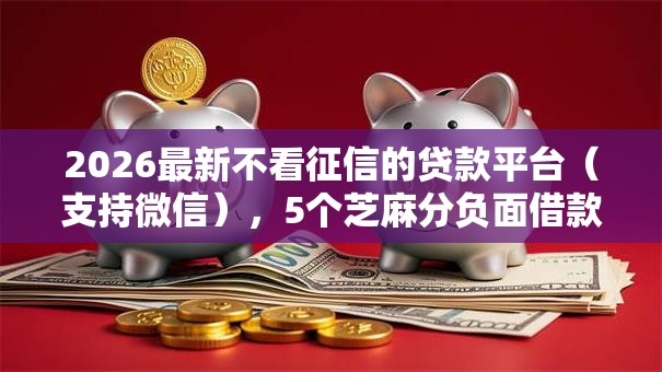 2026最新不看征信的贷款平台（支持微信），5个芝麻分负面借款的平台无私分享
