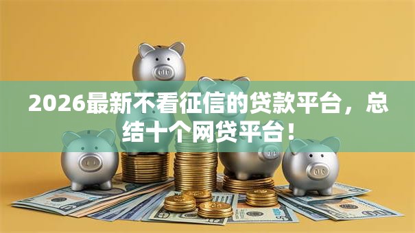 2026最新不看征信的贷款平台，总结十个网贷平台！