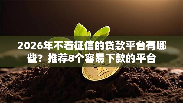 2026年不看征信的贷款平台有哪些？推荐8个容易下款的平台