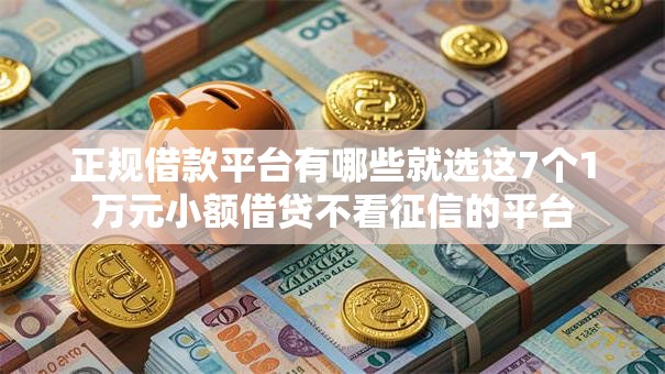 正规借款平台有哪些就选这7个1万元小额借贷不看征信的平台