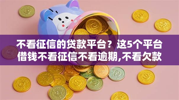 不看征信的贷款平台？这5个平台借钱不看征信不看逾期,不看欠款值得一试
