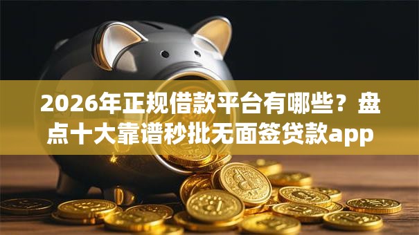 2026年正规借款平台有哪些？盘点十大靠谱秒批无面签贷款app